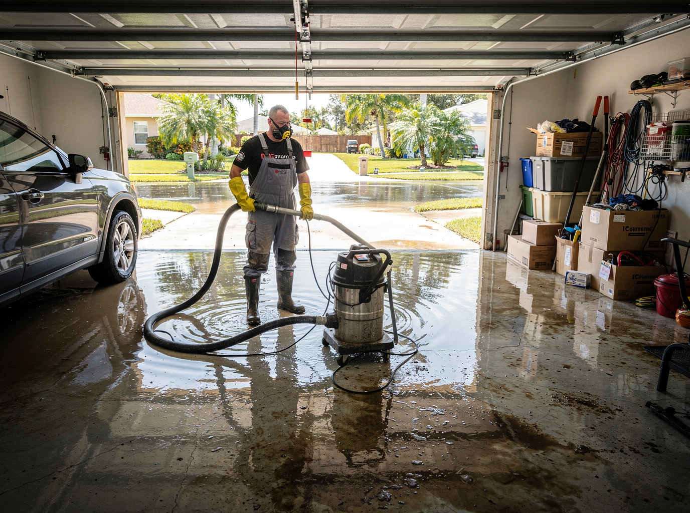 Garage Flood Cleanup in Tampa